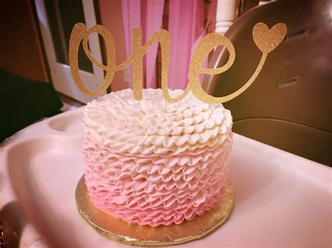 My Daughters Pink And Gold Smash Cake For Her First Birthday Baby