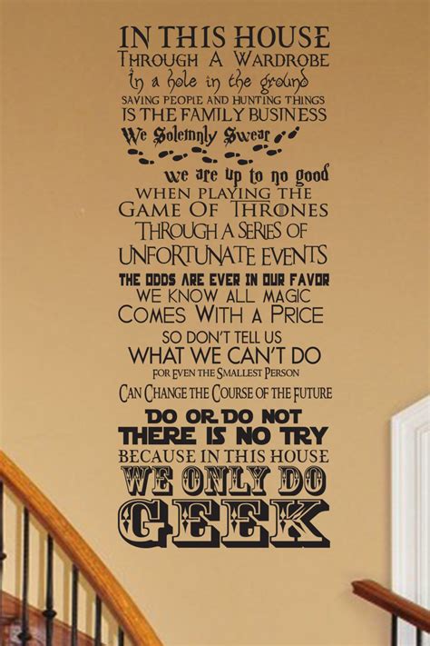In This House We Do Geek Customizable Wall Decal V16 Fantasy Hunger