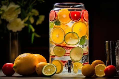 Premium Photo Fruitinfused Water Dispenser With Citrus Slices