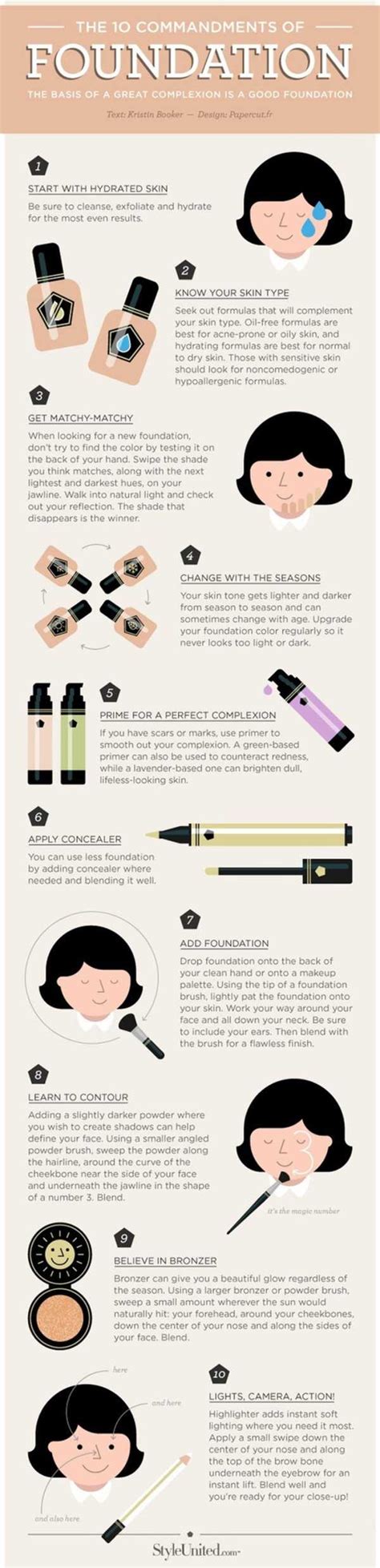 13 How To Apply Foundation 35 Makeup Infographics That Can Improve Your Makeup Skills