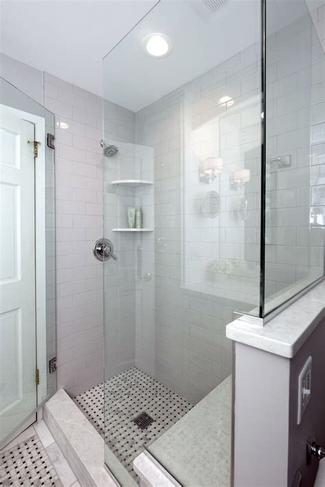 Walk In Shower With Glass Door And Bench Seating Shower Bench Bathroom Design Bathrooms Remodel