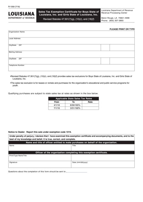 Top 46 Louisiana Tax Exempt Form Templates Free To Download In Pdf