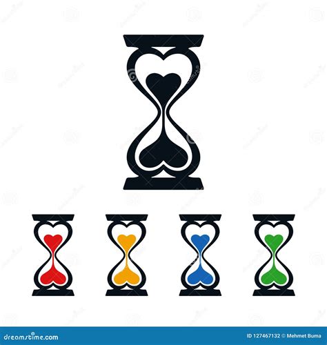 Hourglass And Heart Icons Stock Vector Illustration Of Number 127467132