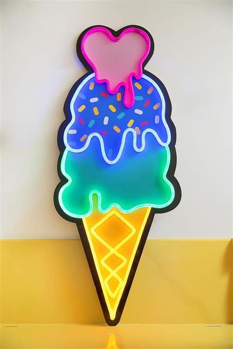 Neon Ice Cream Cone Neon Signs Neon Glow Neon Lighting