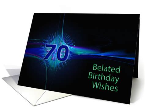 Belated 70th Birthday Wishes With An Abstract Pattern Card 620939