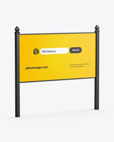 Outdoor Business Sign Mockup Half Side View Free Download Images