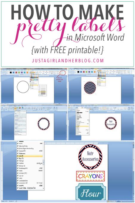On the inner side of the lid you will. How to Make Pretty Labels in Microsoft Word + FREE ...