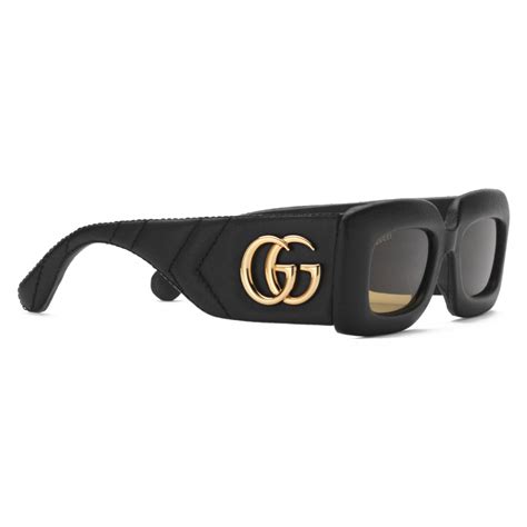 Gucci Rectangular Frame Ayers Sunglasses Black Gucci Eyewear Avvenice