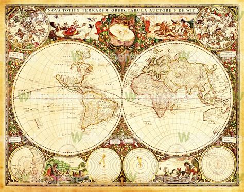 Antique World Map Wallpaper Wallpapersafari