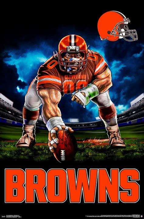 Nfl Cleveland Browns 3 Point Stance Poster Canvas Print Wooden