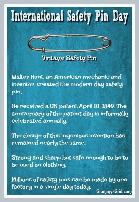 International Safety Pin Day Safety Pin Pin Safety