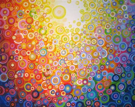 Items Similar To Giclee Print Abstract Colorful Circles Painting Large