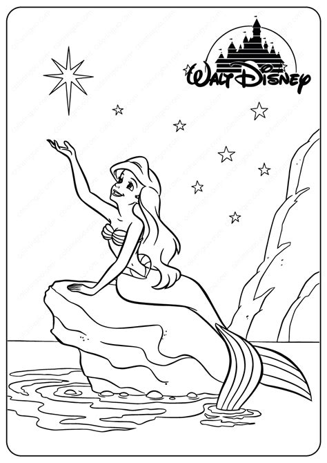 Disney Princess Baby Ariel Coloring Pages