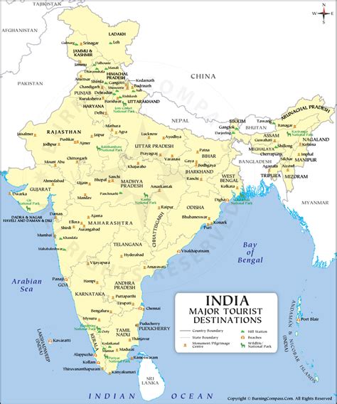 India Tourist Map India Travel Map