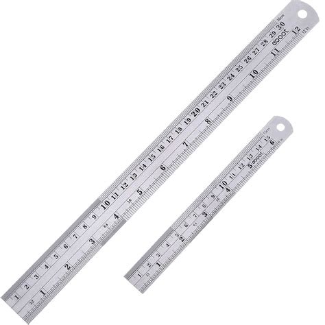 Stainless Steel Ruler 12 Inch And 6 Inch Metal Rule Kit With Conversion