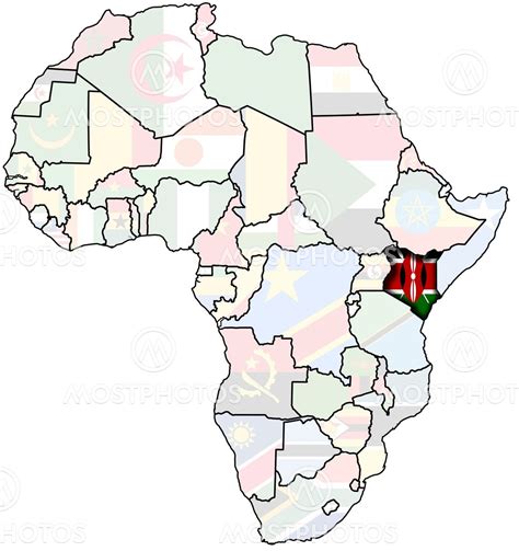 Kenya On Africa Map By Michal Baranski Mostphotos