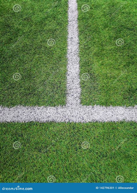 Sideline Football Field Sideline Chalk Mark Artificial Grass Soccer