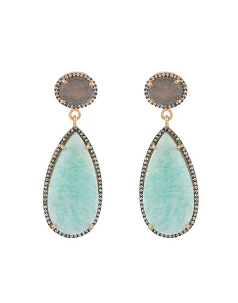 Amazonite And Labradorite Drop Earrings By Atelier Mon On Halsbrook