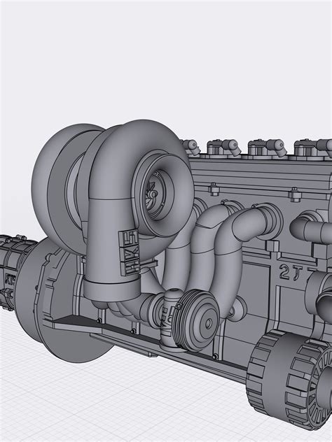 Titen Billet Toyota 2jz Turbo Engine High Detail Supra Motor 3d Model