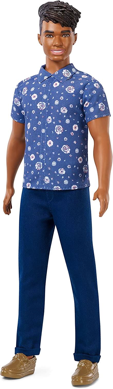 Barbie Ken Fashionistas 114 Broad Body Wearing Blue Floral Top Doll Ebay