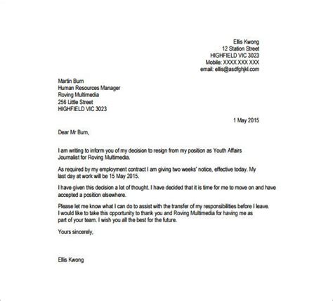 Regignation Letter With Three Months Notice Period Sample Resignation