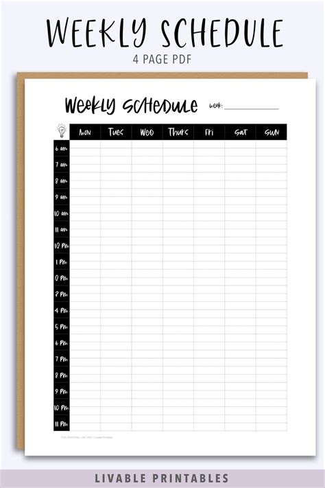 2020 Weekly Hourly Planner Weekly Schedule Etsy Hourly Planner