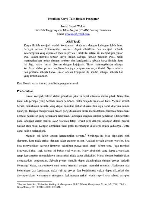 PDF Penulisan Karya Tulis Ilmiah Pengantar