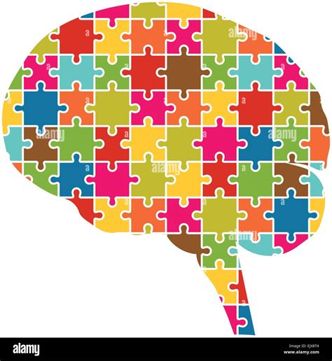 Human Brain Jigsaw Puzzle Pieces Abstract Vector Stock Vector Image