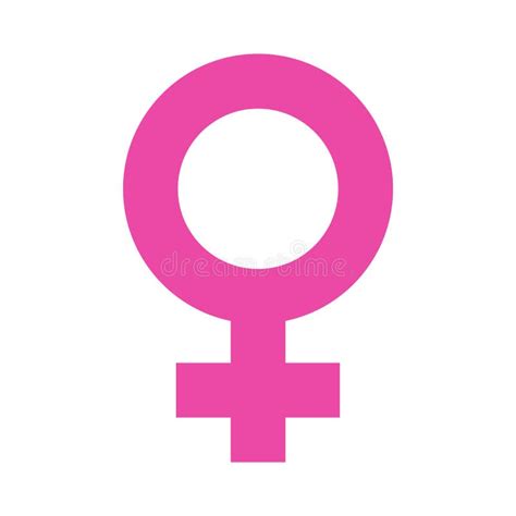 Símbolo Fêmea No Fundo Cor De Rosa Da Cor Ícone Fêmea Da Orientação Sexual Sinal Do Gênero Do