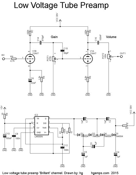 Low Voltage Tube Preamp Schematic