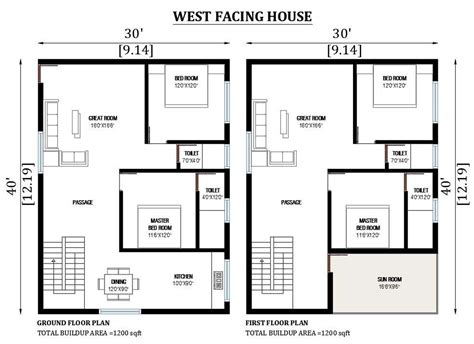 West Facing House Vastu Plan 30 40 House Design Ideas