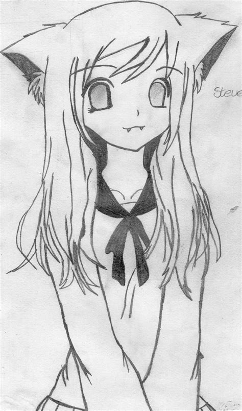 Anime Cat Girl Drawing Anime Girl