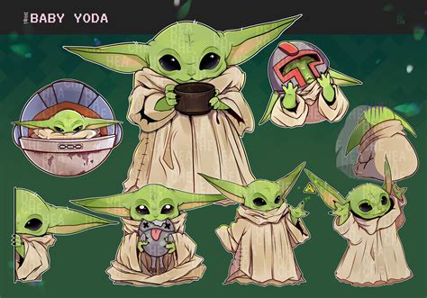 Cute Baby Yoda The Mandalorian Characters Clipart Instant Download