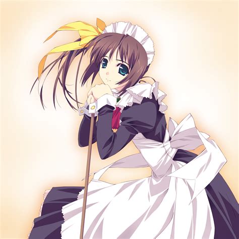 Murakami Suigun F Ism Original Highres 1girl Aqua Eyes Brown Hair Light Smile Maid Maid