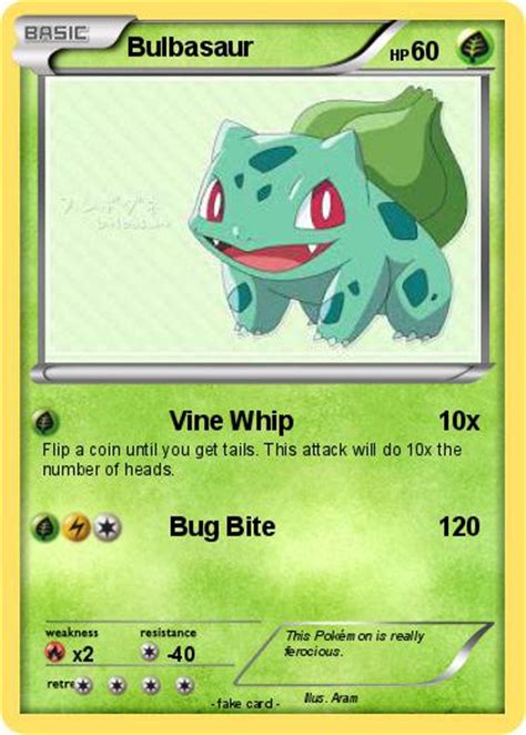 Pokémon Bulbasaur 1185 1185 Vine Whip My Pokemon Card