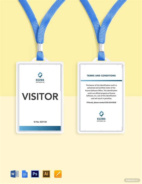 It Company Visitor Id Card Template Download In Word Pdf