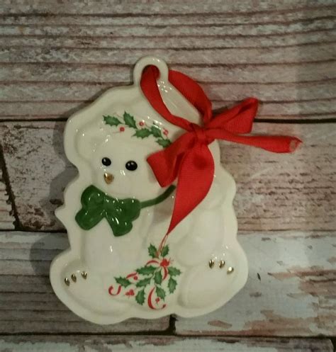 Lenox Holiday Teddy Bear Cookie Press Christmas Porcelain Ornament