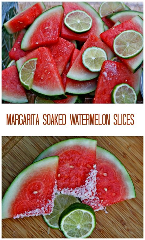Margarita Soaked Watermelon Slices Slices Of Juicy Sweet Cold