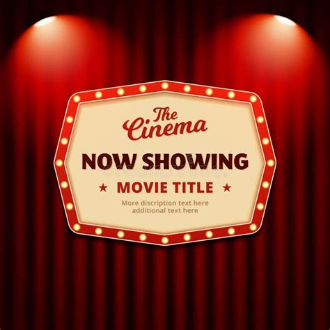Now Showing Movie In Cinema Poster Design Retro Billboard Sign With