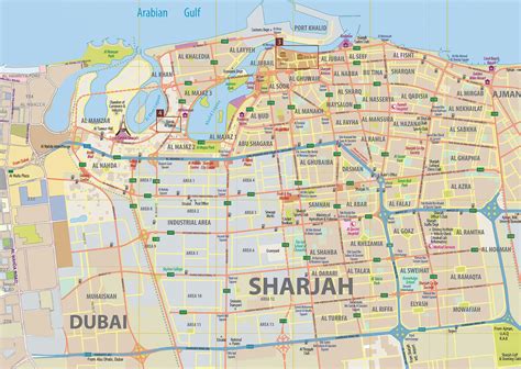 Large Sharjah Maps For Free Download And Print High Resolution And
