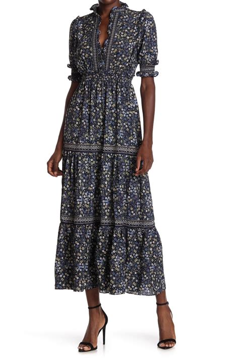 Add This Smocked Sleeve Printed Dress To Your Chic Closet Completing A