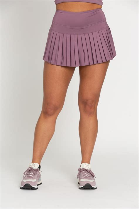 Plum Pleated Tennis Skirt Gold Hinge
