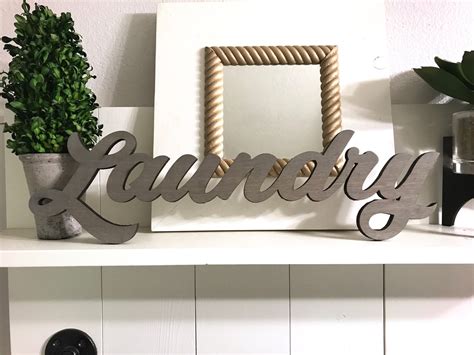Laundry Wood Word Cutout Laser Cut Wood Decor | Etsy