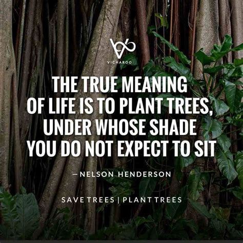 The True Meaning Of Life Is To Plant Trees Under Whose Shade You Do