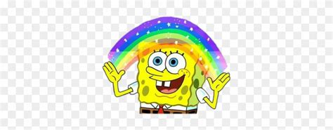 Spongebob Imagination Rainbow Meme Tumblr Overlay Sponge Bob Stickers