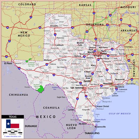Texas Highway And Road Map Texas Pinterest