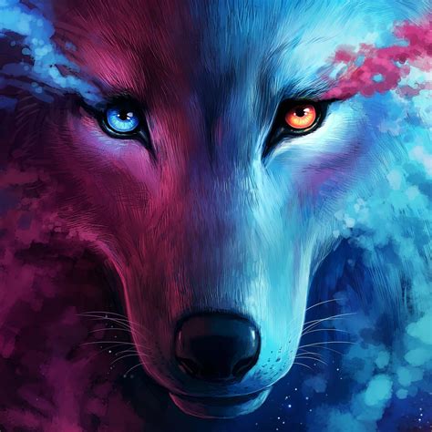 2048x2048 The Galaxy Wolf Ipad Air Hd 4k Wallpapersimagesbackgrounds