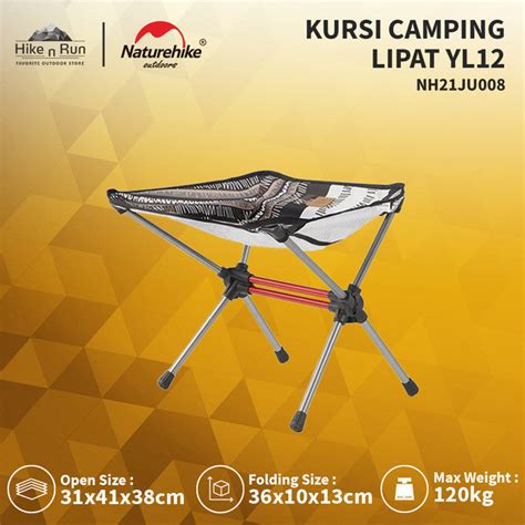 Kursi Camping Naturehike Yl12 Nh21ju008 Outdoor Folding Chair Hike N Run
