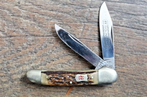 Robi Klaas Kissing Crane Solingen Germany Copperhead Knife Stag Handles EBay