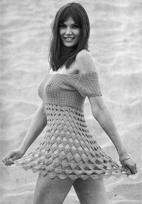 Swedish Model And Actress Barbara Klingered Wearing A Knitted Dress